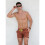 Mens Solid Color Drawstring Quick Dry Lined Beach Swim Trunks with Pockets Light Brown L 2