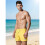 Mens Solid Color Drawstring Quick Dry Lined Beach Swim Trunks with Pockets Beige L 2