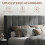 (Double, Dark Grey) Bed Frame, Upholstered Wooden Slat Bed Frame with Headboard, Easy Assembly, Underbed Storage, No Box Spring Needed 4
