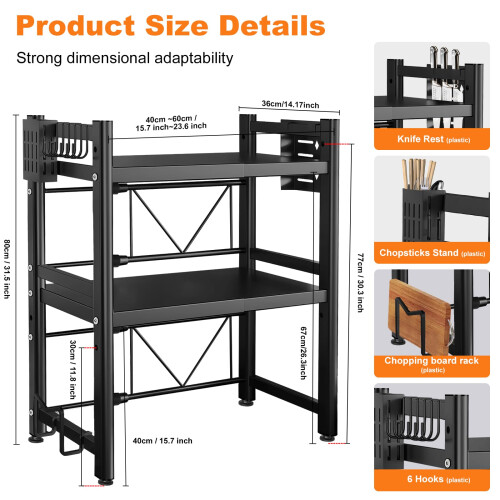 EOXCIIU 3-Tier Microwave Oven Stand 2