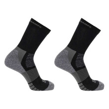 (5.5 UK-7 UK, Black/Grey) Salomon Womens/Ladies Merino Wool Crew Socks (Pack of 2)