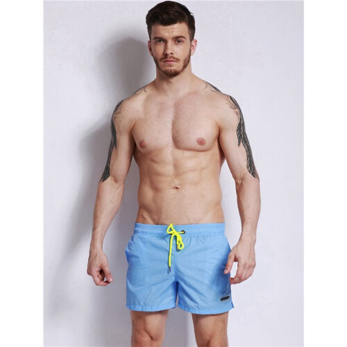 Mens Solid Color Drawstring Quick Dry Lined Beach Swim Trunks with Pockets Light  XL 1
