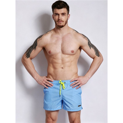 Mens Solid Color Drawstring Quick Dry Lined Beach Swim Trunks with Pockets Light  XL 2