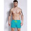Mens Solid Color Drawstring Quick Dry Lined Beach Swim Trunks with Pockets Cyan- M 2