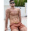 Mens Solid Color Drawstring Quick Dry Lined Beach Swim Trunks with Pockets Light Brown L 4