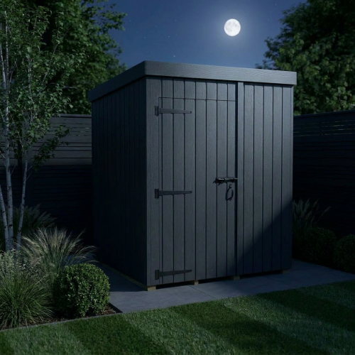 5x5 Pent Composite Shed Tanalised (Single Door, No Windows) 2