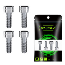 (Titanium, M6x18) 4PCS Titanium M6x16/18/20mm MTB Brake Caliper Fixing Bolts Bicycle Screws
