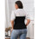 Women'S Striped Button Down Shirt Short Sleeve Collared Blouse Tops Black 4XL 6