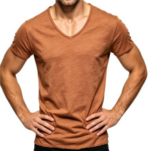 Heren T-Shirts Korte Mouw Klassiek V-Hals T-Shirt Casual Zomer Basis T-Shirt Kurkuma XXXL