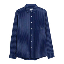 (XL, True Navy) Farah Mens Bryan Striped Long-Sleeved Shirt