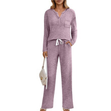 Dames 2-Delige Lounge Sets voor Lente Outfits Sweatsuit Bijpassende Pyjama'S Luchthaven Vakantie Zomer Pyjama'S Paars S