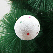 (8CM) Glitter Star Sequins White Snowball Decorative Ball Hanging Xmas Tree Ball Bauble Ornament Christmas Decorations