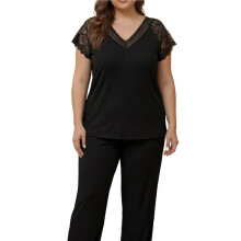 Dames Loungesets 2-Delig Oversized Loungewear met Wijde Pijpen Zwart L