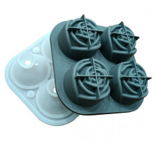 (Grey rose) Maker Round Sphere Tray Mold Cube Whiskey Ball Silicone