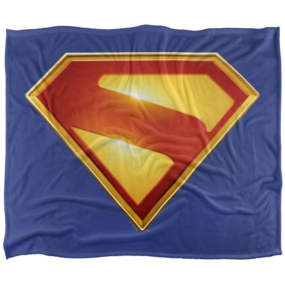 Superman (36In X 58In, Multicoloured) Silky Colour Logo Supersoft Blanket