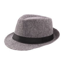 Chapeaux Fedora à bord court pour hommes, chapeau de-Gris foncé