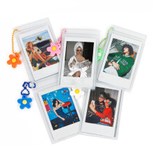5PCS stijlvolle bloemkralen sleutelhanger doorzichtige kaarthoes