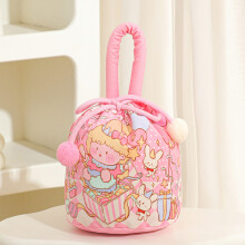 (Round Pom Pom Bag Small Pink) Kids Party Favor Bags for Candy & Toys