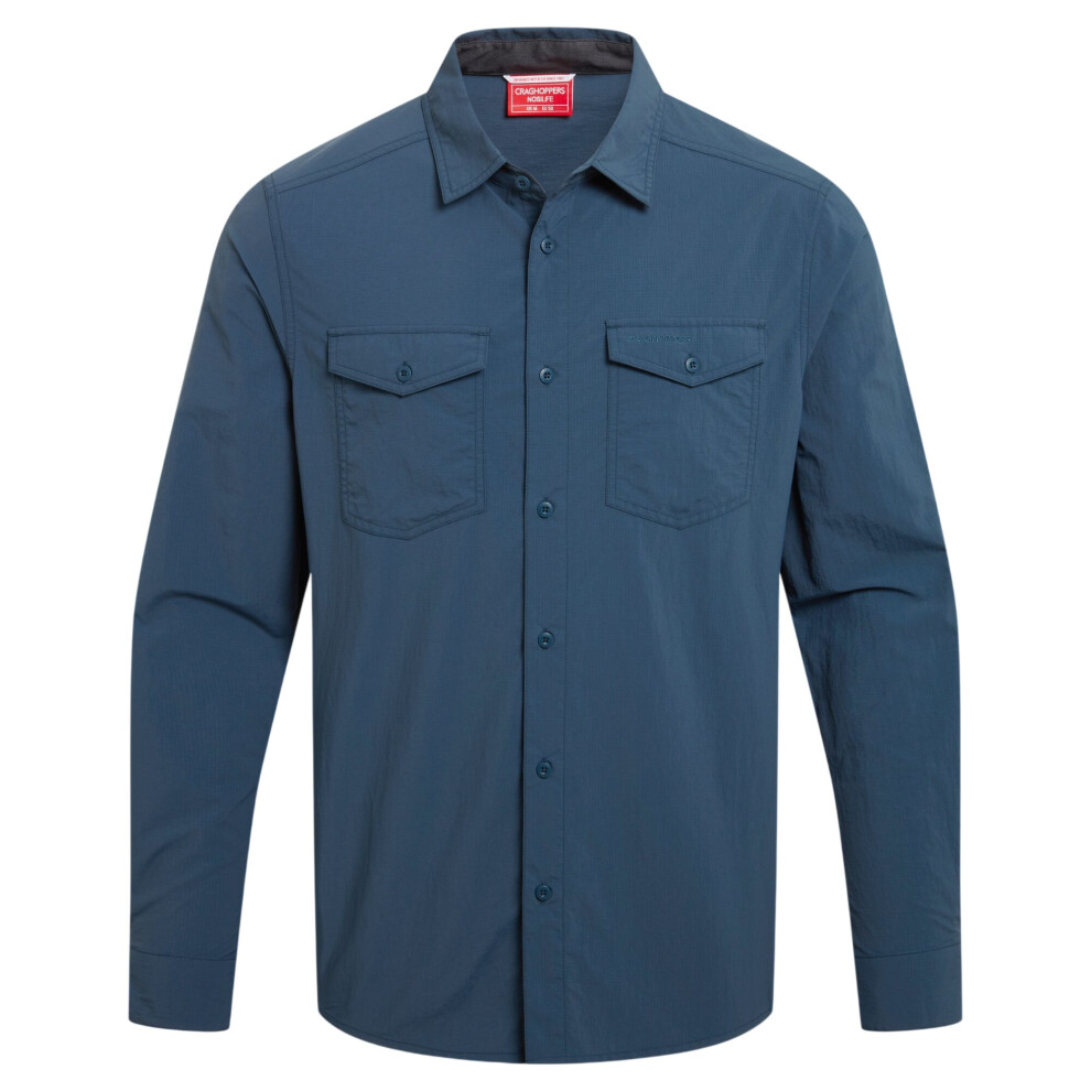 Craghoppers (M, Blue Stone) Mens Loukkos Nosilife Shirt