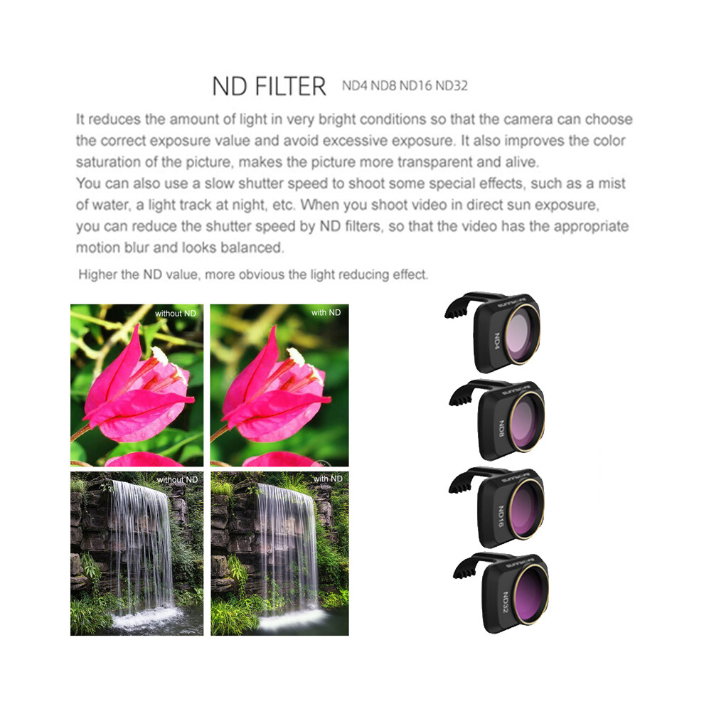 (3Pcs/Set (Cpl+Nd8+Nd16)) Professional Camera Lens Filter Set Mcuv Nd4/8/16/32 Cpl Nd/Pl For Dji Mavic Mini 2 115295392621