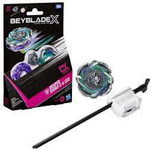 Beyblade X Starter Pack Reaper Rhino C 4-55D CX, Takara Tomy defense type spinning top with launcher, competition spinning tops, for ages 8 and up.