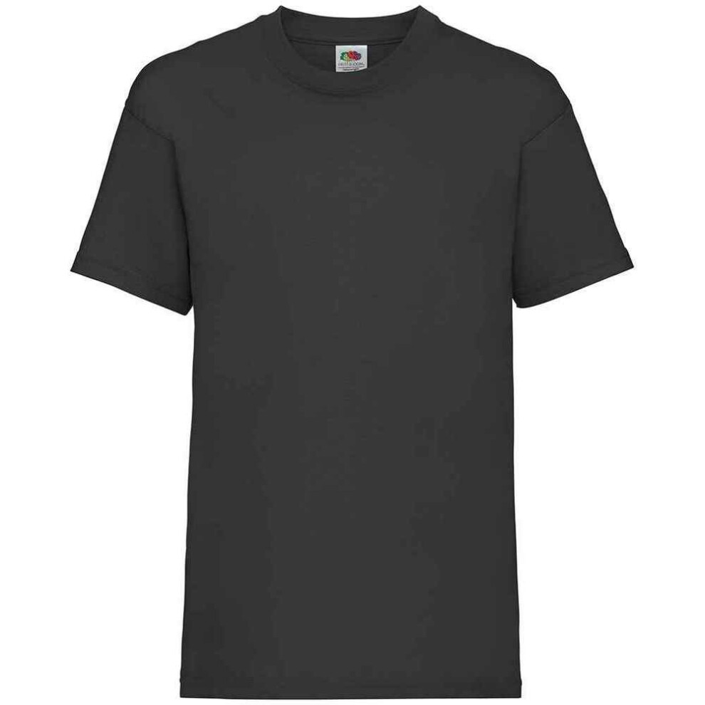 Fruit Of The Loom (12-13 Years, Black) Childrens/Kids Valueweight T-Shirt