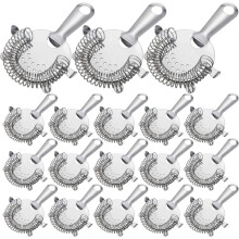 16 Pack Cocktail Strainer 4 Prong Stainless Steel Bar Bartender Strainer 6 Inches Silver Bar Drink Tool for Bartenders