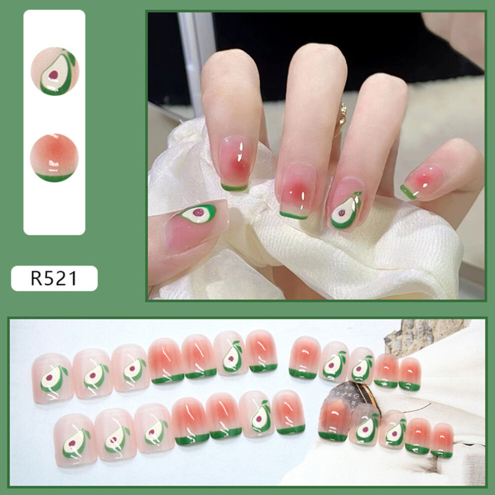 Roc-Electron (Standard) 24Pcs Glossy Avocado Fake Nails