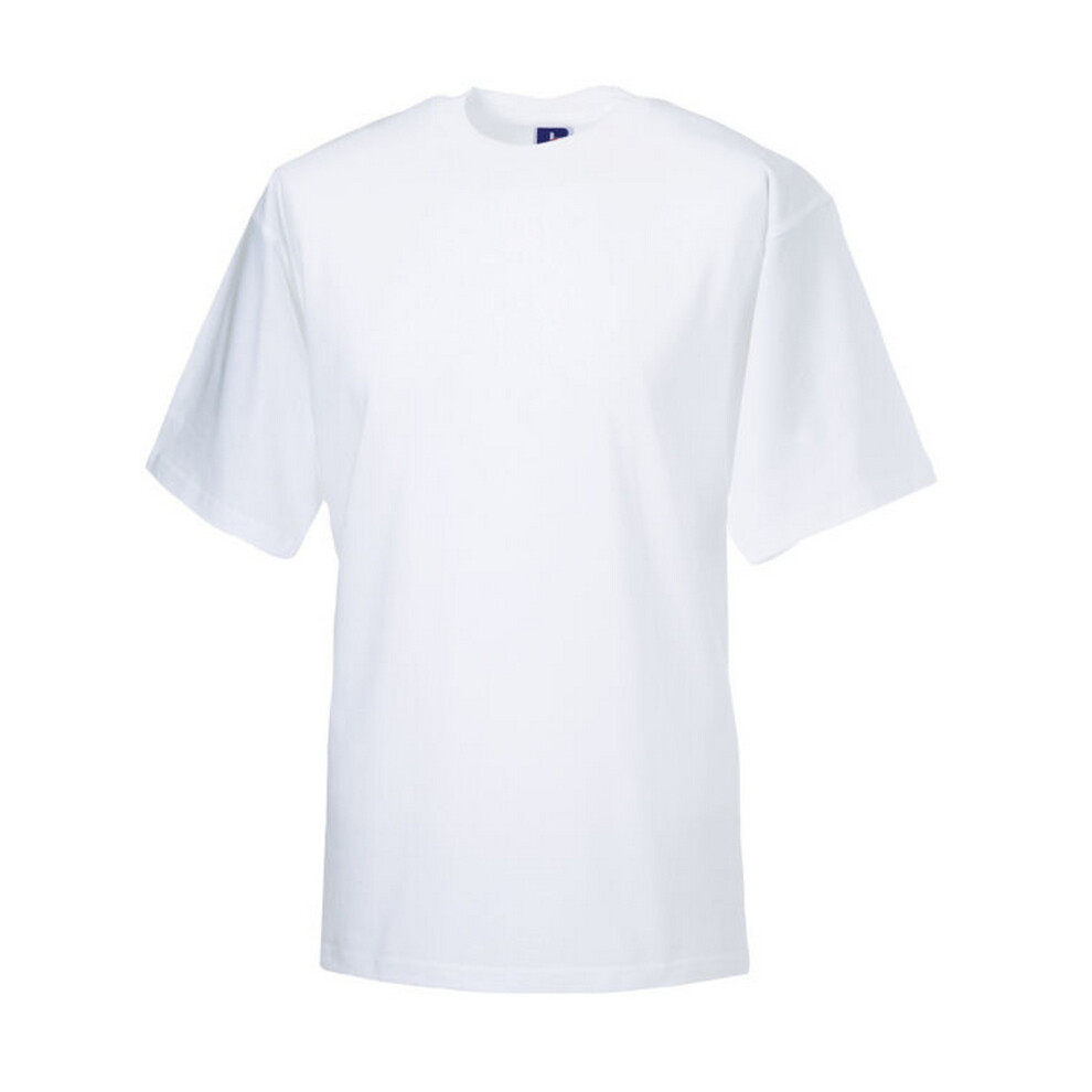 Russell (S, White) Mens Organic Short-Sleeved T-Shirt