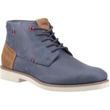 (6 UK, Navy) POD Mens Aries Oiled Leather Chukka Boots