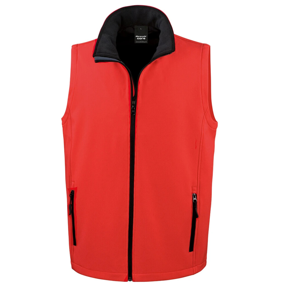 Result (L, Red/Black) Mens Printable Softshell Body Warmer