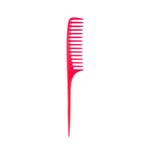 Peigne de coiffure professionnel, dents larges, queue-Rose rouge