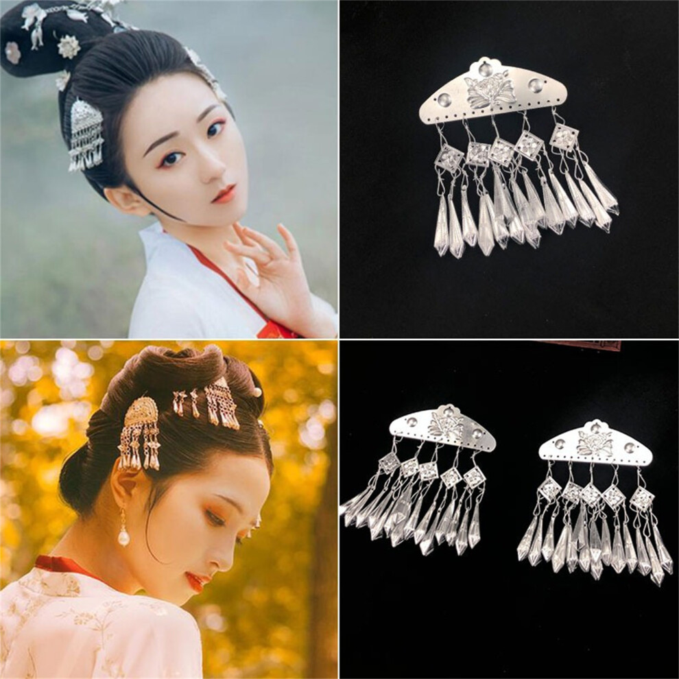 Phui-Pet-Supplies Vintage Miao Silver Tassel Hair Clip