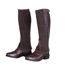 (L, Brown) Moretta Unisex Adult Suede Half Chaps
