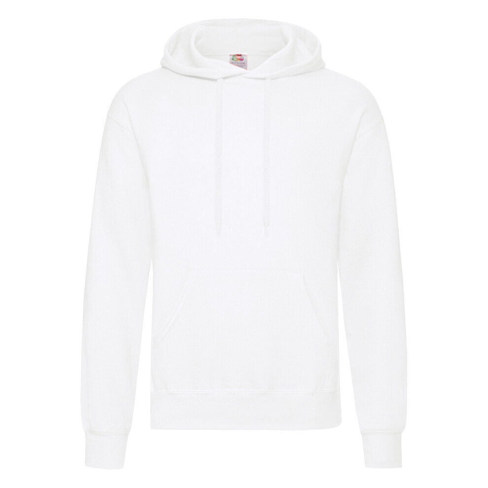 Fruit Of The Loom (M, White) Unisex Adults Classic Hooded Sweatshirt
