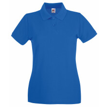 (M, Royal) Fruit Of The Loom Womens/Ladies Premium Fitted Short-Sleeved Polo Shirt