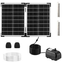 25W Solar Pond Pump with Filter Kit Foldable Solar Panel for Outdoor Ponds, Garden Waterfalls Ponds & DIY Water Features
