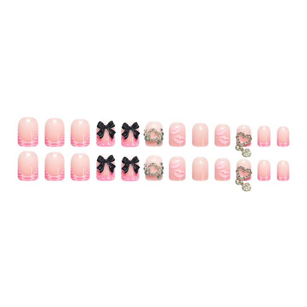 Creation-3C Pink Rhinestone False Nails For Weddings