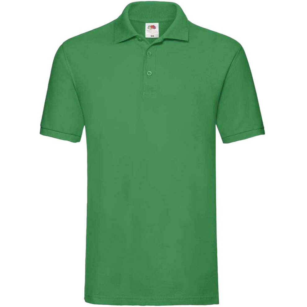 Fruit Of The Loom (S, Kelly Green) Mens Premium Cotton Pique Polo Shirt