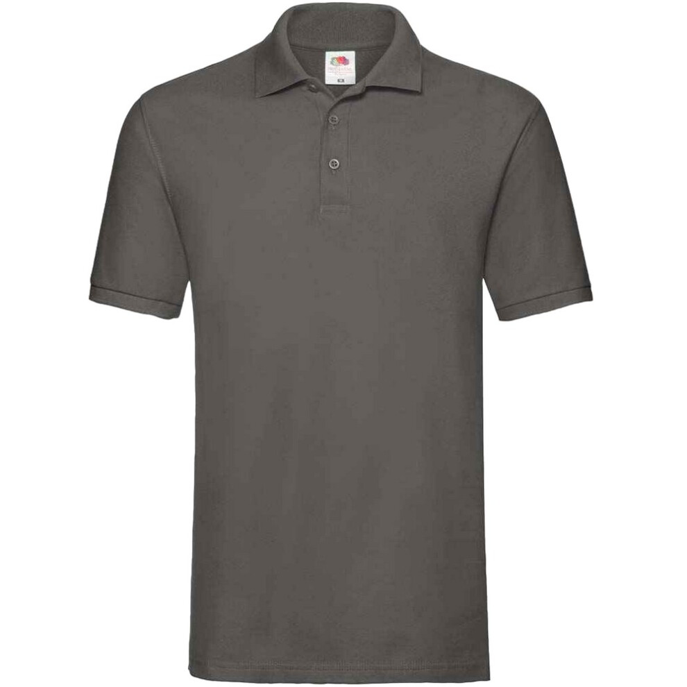 Fruit Of The Loom (Xxl, Light Graphite) Mens Premium Cotton Pique Polo Shirt
