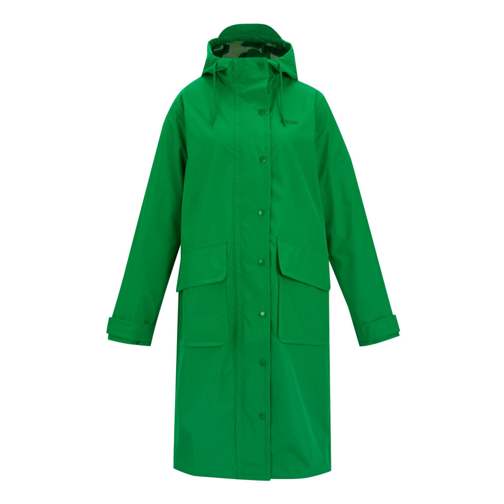 Regatta (10 Uk, Highland Green) Womens/Ladies Orla Kiely Giant Square Flower Long Length Waterproof Jacket