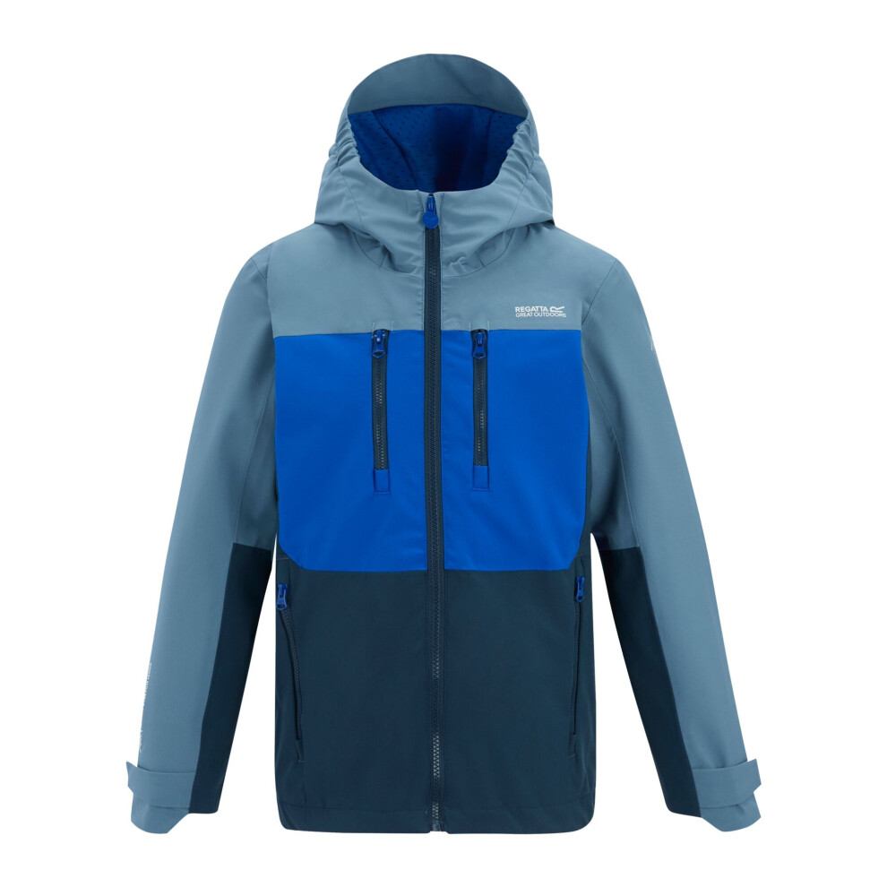 Regatta (15-16 Years, China Blue/Olympian Blue/Night Sky) Childrens/Kids Highton Monochrome Waterproof Jacket