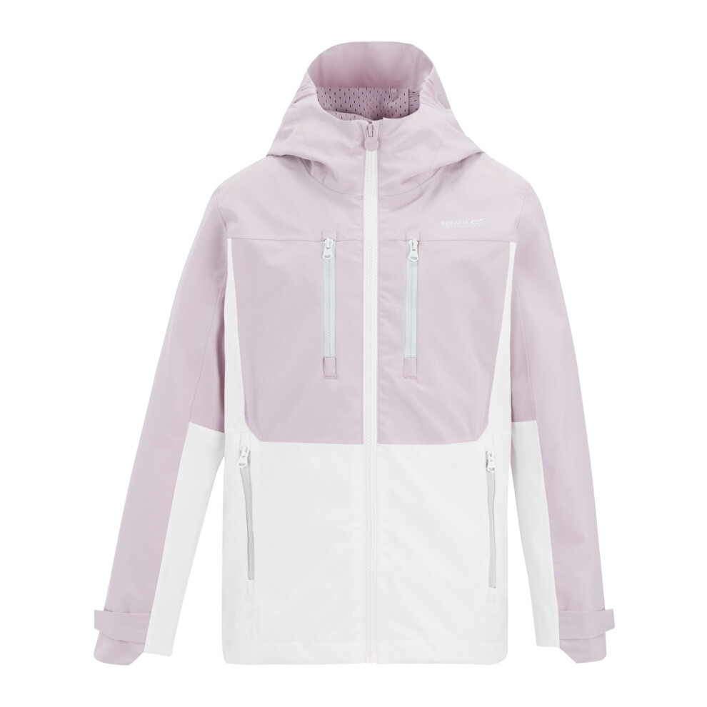 Regatta (15-16 Years, Powder Lilac/Pink Haze) Childrens/Kids Highton Monochrome Waterproof Jacket