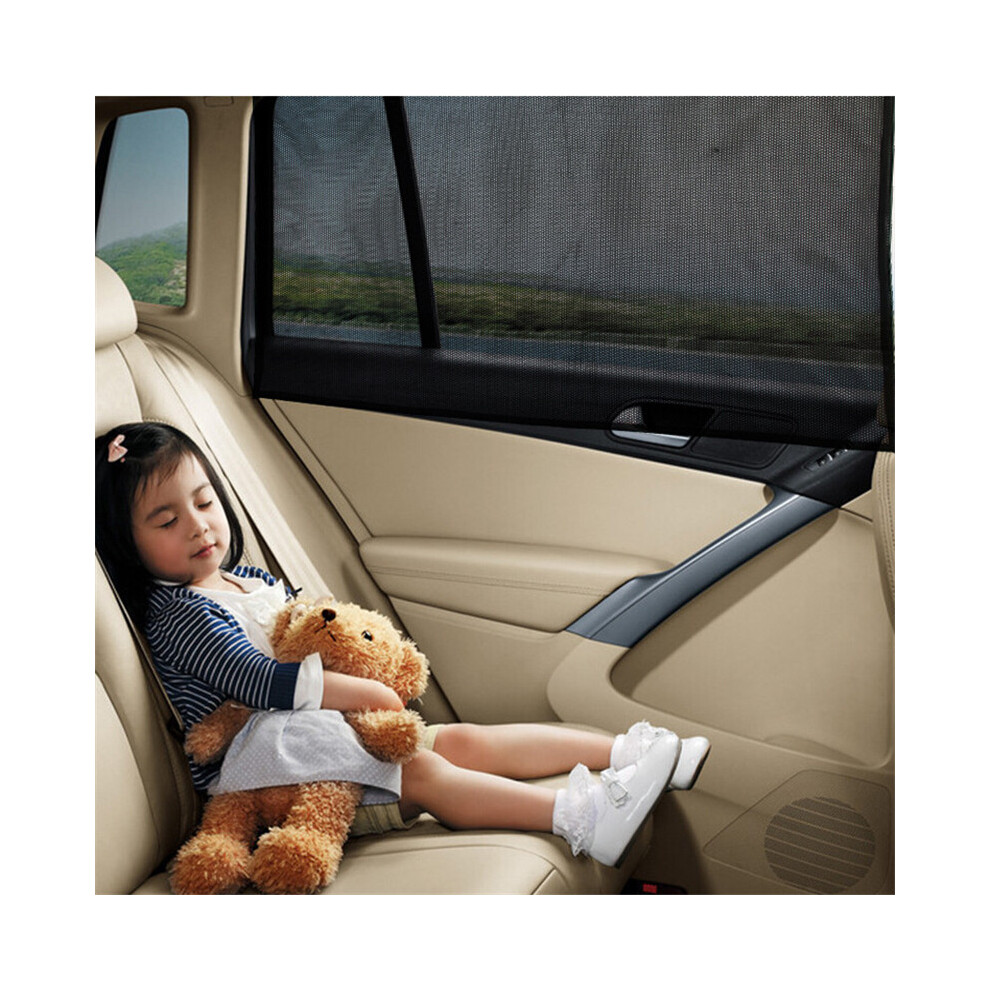 ( Back Row) Car Side Window Magnetic Mesh Curtains Foldable Sun Visor Shade Uv Sunshade Black 115295444726