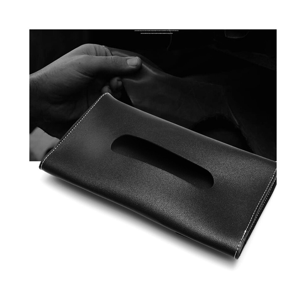 (Pink) Car Visor Tissue Box Napkin Holder Pu Leather Backseat Paper Towel Case For Car Vehicle Pink 115295440704