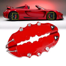 (S) Brake Caliper Covers Front & Rear Accessories Set Auto Replacement Parts Brake Rear Wheel 3D Red Car Universal Disc