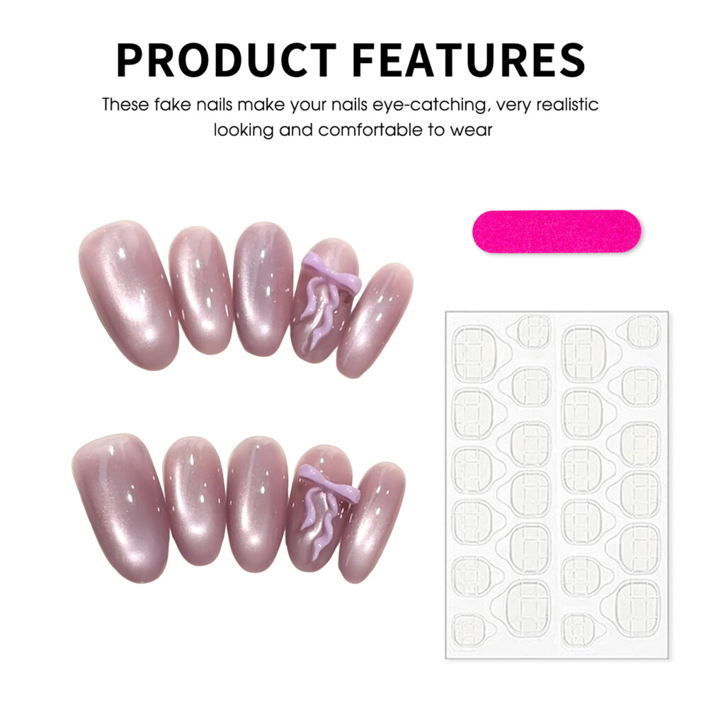 Creation-3C (Xs) 10Pcs Mauve Press-On Nails For Women - Chip-Proof