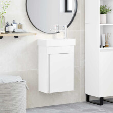 vidaXL Bathroom Vanity Unit with Tap White 40.5 x 22.5 x 62 cm