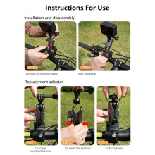 Bike Handlebar Camera Mount Motorcycle Monopod Bicycle Panoramic Mount Invisible Selfie Stick Bracket for