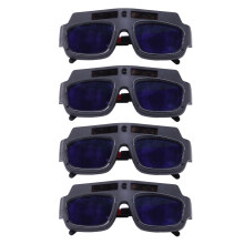 4pc Solar Powered Auto Darkening Welding Mask Helmet Goggles Glasses Arc Anti-shock Lens For Eye Protection